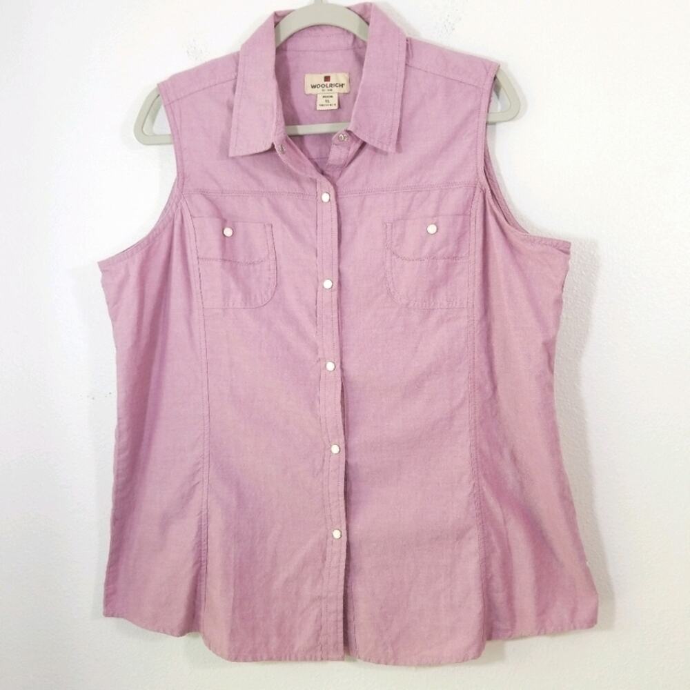 Woolrich lavender purple pearl snap tank top XL